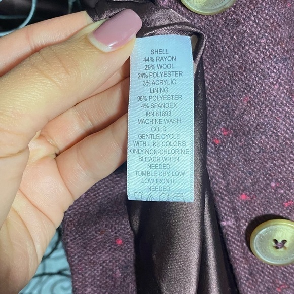 Burgundy Isaac Mizrahi jacket size 10 - Picture 12 of 16